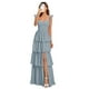 thumbnail image 1 of Vestido de dama de honor Dessiny, talla grande, tirantes finos, azul, 1 of 7