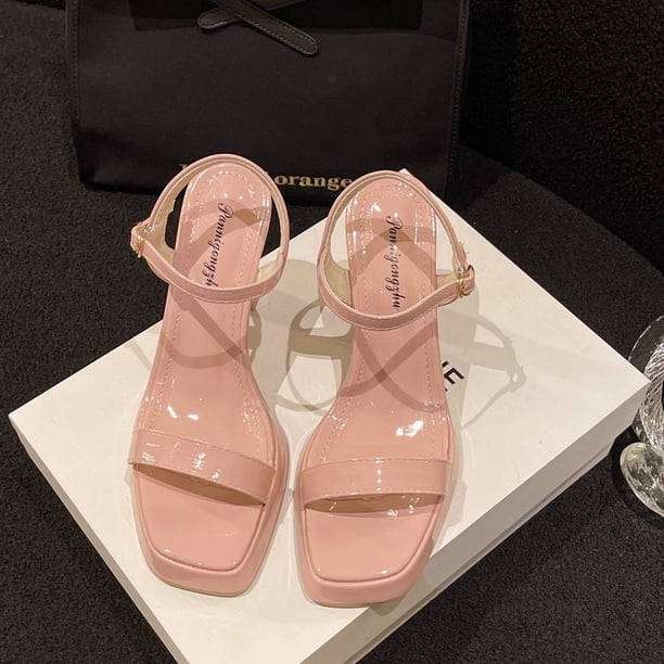 2023 Sandalias de moda Simple Sexy Crystal Fashion Sandalias de mujer Gladiador Hebilla Correa Casual Sandalias de tacón alto Mujer Sandals35 Gao Jinjia LED