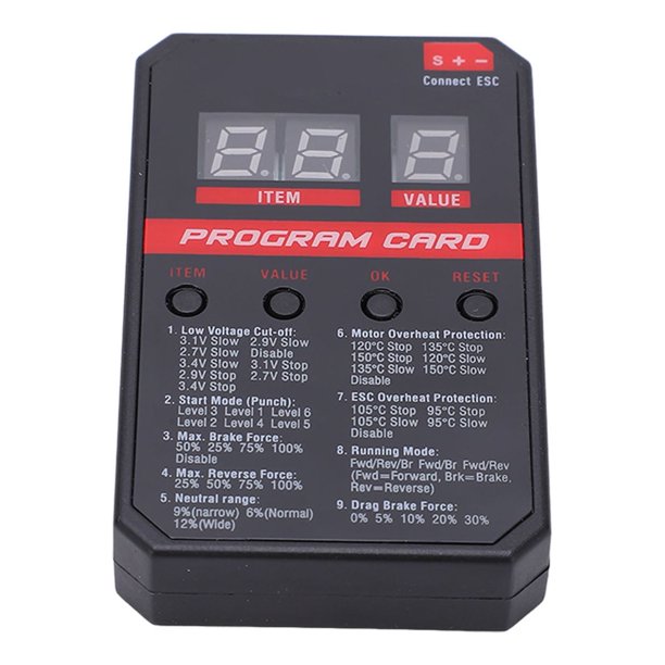 Tarjeta De Programa ESC LED, Multifunción, Fácil De Operar, Portátil, Mini Tarjeta De Programa RC De Plástico, Protección Contra Sobrecalentamiento Para ESC Sin Escobillas A ANGGREK BB2720