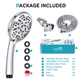 Gusgopo High Pressure Handheld Shower Head, 9 Spray Settings ShowerHeads with 60" Stainless Steel Hose and Angle-adjustable Overhead Bracket, 5 Inch Shower Head with Handheld for Bathroom