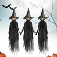 thumbnail image 1 of Decoraciones de Halloween de brujas iluminadas al aire libre con juego de estacas decoración del jardín del hogar adorno de Halloween para fiesta en 3 piezas BLESIY bruja de halloween, 1 of 8