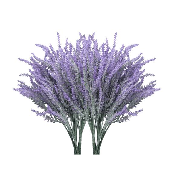 10-Pack Artificial Lavender Plants | Perennial Purple Faux Flowers for Home & Garden Decor - Indoor/Outdoor Wedding Centerpieces (Plastic, No Maintenance)