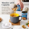 thumbnail image 4 of 32 oz Ceramic Soup Bowl with Handles – Microwaveable Ramen Bowl with Lid, Soup Cup, Suitable for Cereal, Oatmeal, Ramen, Instant Noodles, etc., with Lid., 4 of 8