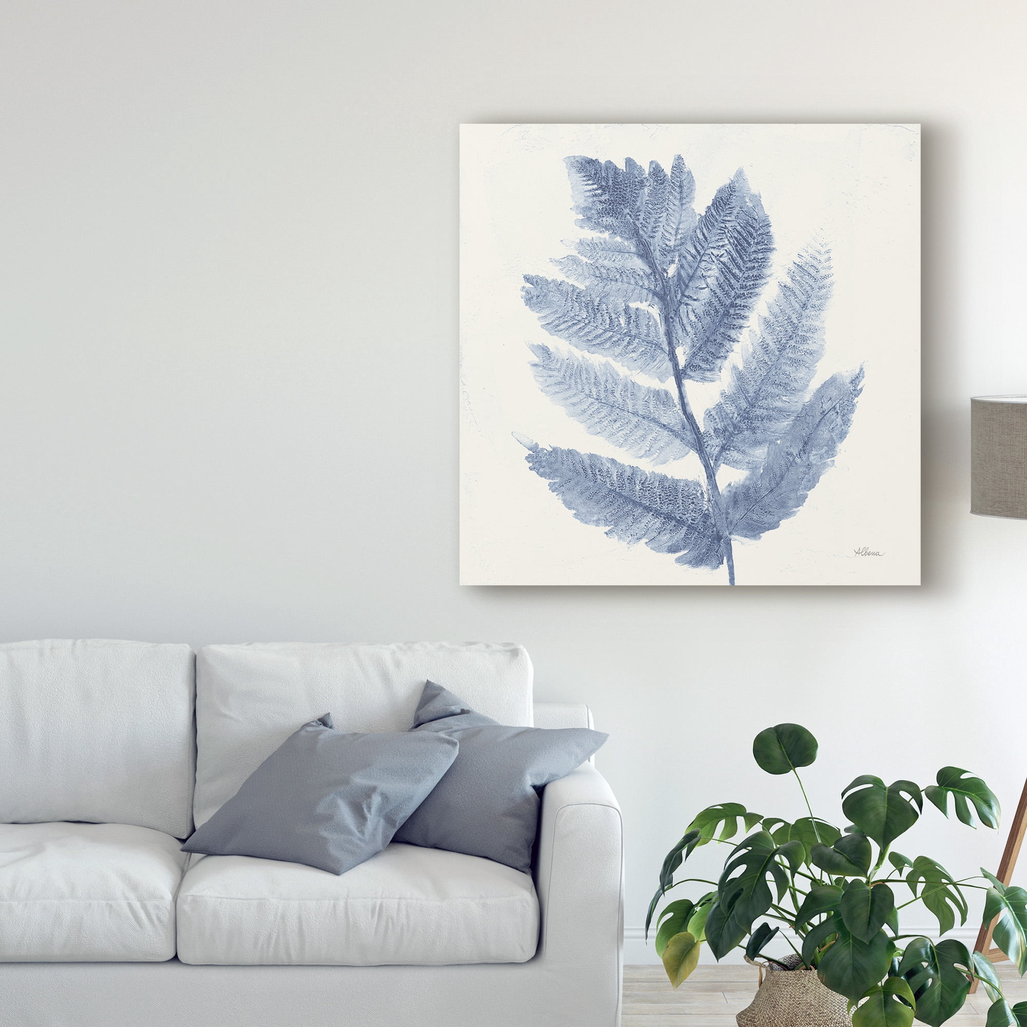 Trademark Fine Art 'Forest Ferns I Blue' Canvas Art by Albena Hristova