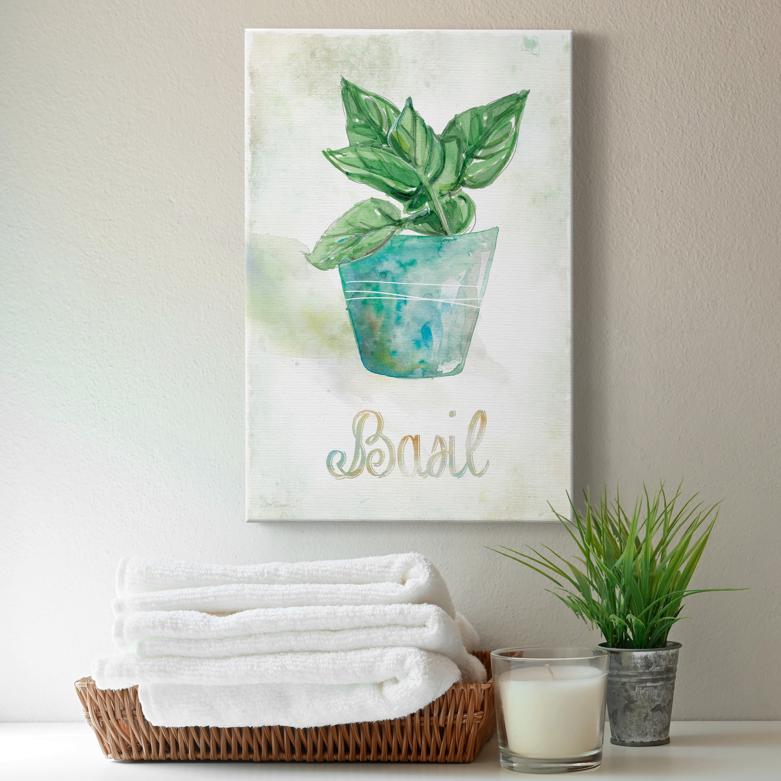 Potted Basil Premium Gallery Wrapped Canvas - Ready to Hang - 8 x 12