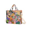 thumbnail image 7 of FORMRS Womens Corduroy Tote Bag Crossbody Shoulder Handbag with Pocket, Purple Cityscape Painting, 7 of 7