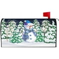 thumbnail image 3 of Winter Snowman Mailbox Covers Magnetic Welcome Pine Tree Xmas Snowman Mailbox Cover Standard Size 25.5 X 21 Holiday Snowflake Mailbox Wrap Post Letter Box Cover Decorative for Home Outdoor Garden, 3 of 6