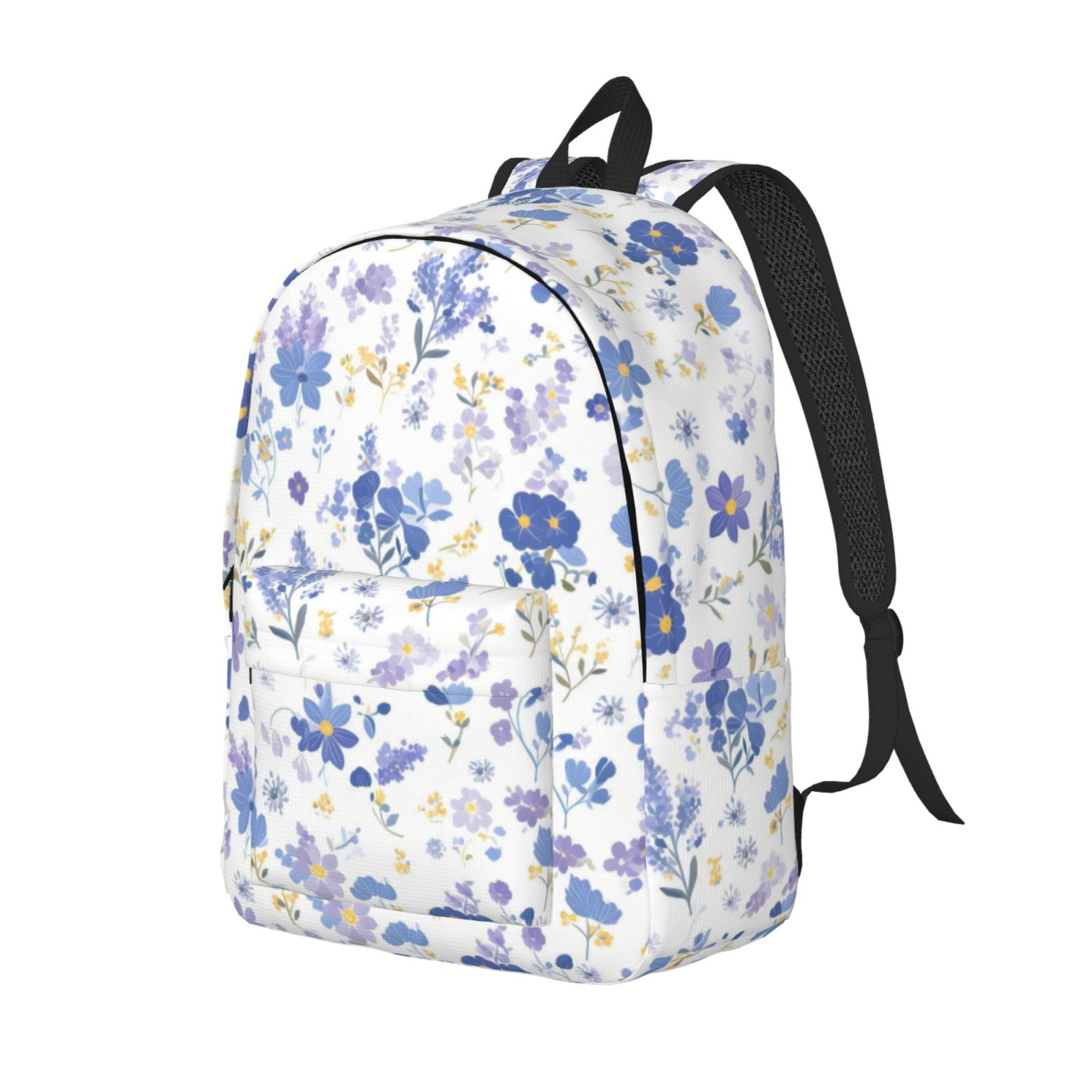 Casual Canvas Backpack Without Interlayer Large Capacity Stick Bag Design For Outdoor Shopping Office Outdoor Sports Milk Cow Print Style Lavender_4 Small