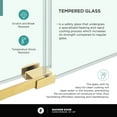 thumbnail image 3 of Fine Fixtures Frameless Shower Glass Door - Clear Single Sliding Shower Door with Tempered Glass - Shower Glass Panel Bathroom Door, Hardware Complete Kit 48" W x 80" D in Satin Brass Finish, 3 of 11