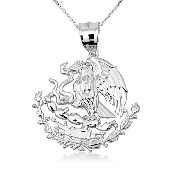 925 Sterling Silver Mexican Eagle Pendant Necklace (Pendant with 16" chain)