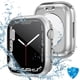 thumbnail image 1 of (2 in 1) for Waterproof Apple Watch Screen Protector Case Series 8 7 45mm Accessories, iWatch Protective PC Face Cover Built-in Tempered Glass Film, Front & Back Bumper for Women Men, 45 mm, 1 of 5