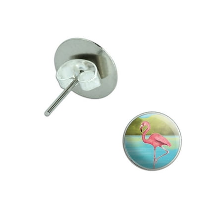 Stud Post Pierced Earrings - Flamingo Pierced Stud Earrings