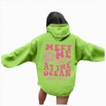 thumbnail image 4 of Towmus Womens Sweatshirt Graphic Hoodies Letter Print Casual Long Sleeve Drawstring Pullover Tops with Pocket, 4 of 7