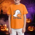 thumbnail image 5 of CAUYDY Toddler T-Shirts Halloween Cartoon Ghost Printed Short Sleeve Tops for Girls Casual Fall Shirts Orange Sizes 3-4 Years, 5 of 6