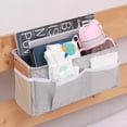 thumbnail image 4 of Bedside Caddy Multi‑Pocket, 11.42X7.48X4.13" Bedside Storage Bag with Hooks, Bedside Hanging Organizer, Fabric Bedside Holder, Space‑Saving Hanging Basket, Side Bed Storage Pouch for Dorm Bed Rail, 4 of 4