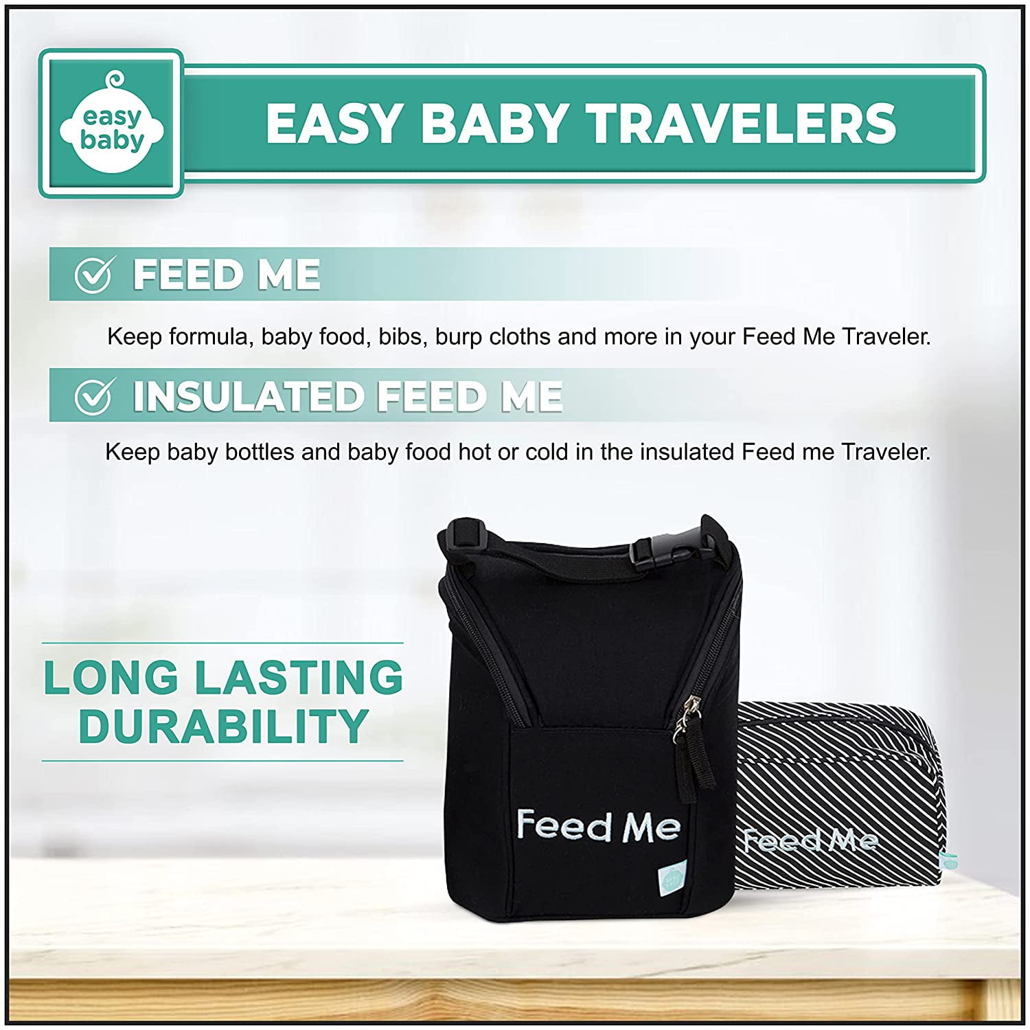 Easy Baby Travelers Diaper Bag Packing Organizers, Cubes & Folders for Baby Items, 8 Pack, Brooklyn