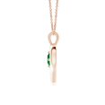 thumbnail image 2 of ANGARA Natural Solitaire Round Emerald Open Heart Pendant in 14K Rose Gold for Women (Size-4mm) | May Birthstone, Birthday, Anniversary, Jewelry Gift for Women | Natural Emerald Necklace, 2 of 8
