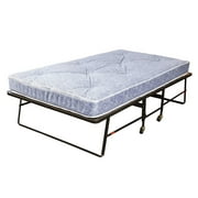 Hollywood Bed Frame Rollaway Bed Spring Mattress, Foldable with Wheels, Twin