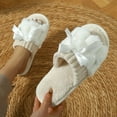 thumbnail image 5 of Chenyee Cute Bow Slippers for Women Soft Memory Foam Open Toe Non Slip Fuzzy House Slide Shoes, 5 of 7