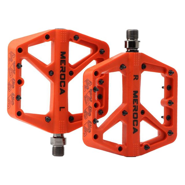 Pedales de Bicicleta de Montaña Pedales MTB Pedales Planos de Bicicleta 9/16 "Plataforma Liviana de Cojinete Sellada para La Bicicleta de Montaña de C naranja Soledad pedales de bicicleta