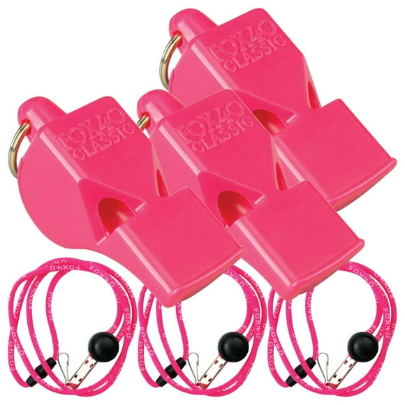 Whistle Fox 40 Classic, paquete de 3 con cordones separables, color rosa