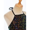 thumbnail image 5 of Doomiva Kids Girls Sequins Spaghetti Straps Crop Tank Top Sleeveless Camisole Modern Jazz Hip Hop Performance Vest Shirt C Black 100, 5 of 7