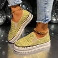 thumbnail image 4 of Womens Shoes Casual Loafers Rhinestone Round Toe Shallow Mouth Thick Sole Solid, 4 of 9