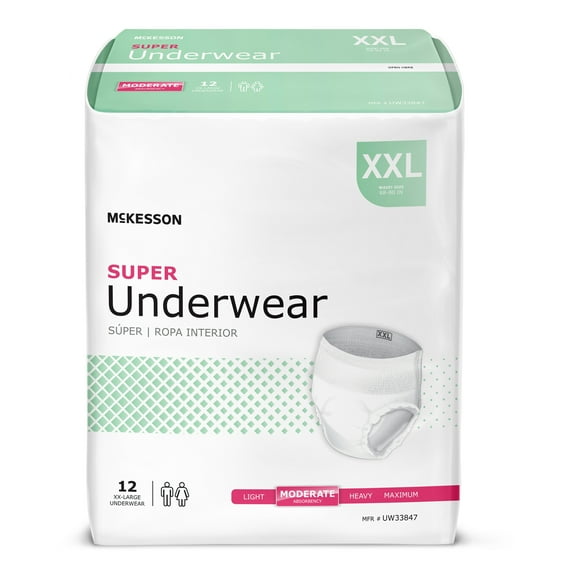 McKesson Adult Underwear XXL Moderate Absorbency UW33847, 67, 12 Ct