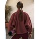 thumbnail image 5 of Chaqueta Afelpada para Mujer, con Botones, Estilo Casual, Ideal para el Invierno Abrigo Cálido con Bolsillos Rojo Vino M, 5 of 9