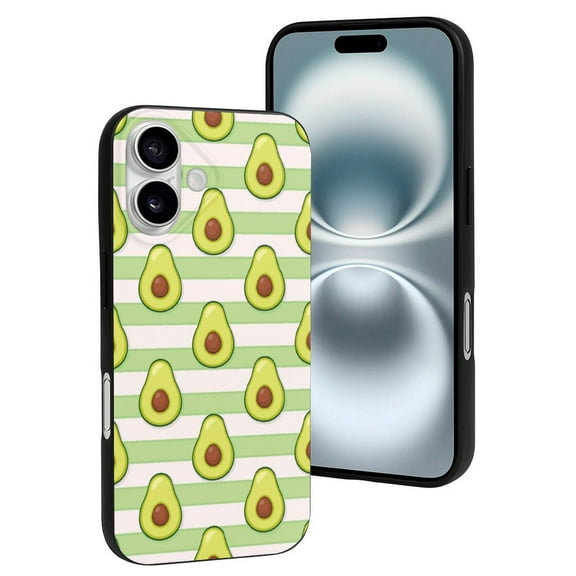Compatible with Iphone 16 Case - Cute Soft Cute Avocado Sea Green Silicone Case Compatible with Iphone 16 Phone Case for Women Men
