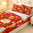 thumbnail image 3 of Homewish Lovely Guinea Pig Animals Zipper Twin Comforter Sets with Fitted Sheet and 2 Pillowcases,Kawaii Mushrooms Zipper Bedding Set,Red,Polkadot Reversible,4pcs, 3 of 8