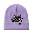 thumbnail image 5 of Women's Knit Hat Cat Embroidered Cute Winter Basic Slouchy Beanie Cap, 5 of 5