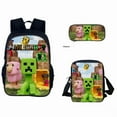thumbnail image 2 of My World Minecraft Backpack Youth Men and Women Backpack,11,Backpack three-piece set, 2 of 6