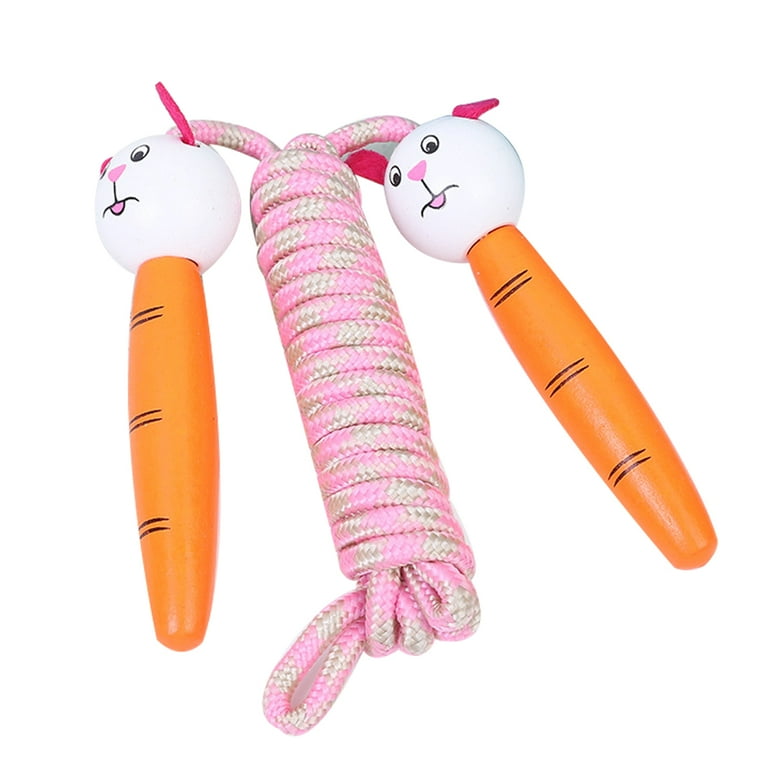 Adjustable Children's Jump Rope - Wooden Handle, Cotton Braided Skipping  Rope for Kids Fitness - Walmart.com