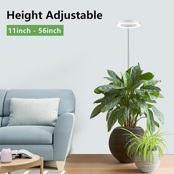 FGERFE-Plant Grow Light, 72 LEDs Full Spectrum Grow Lights for Indoor Plants, 56in Large Grow Lamp with 4/8/12H Auto Timer & 4 Dimmable Brightness, Height Adjustable, Ideal for Tall Plants