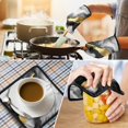 thumbnail image 4 of Black White and Gold Marble Kitchen Oven Mitt and Pot Holder Sets 4 Pcs for Baking, Cooking and Grilling, Heat Resistant Up To 392 °F, 4 of 7