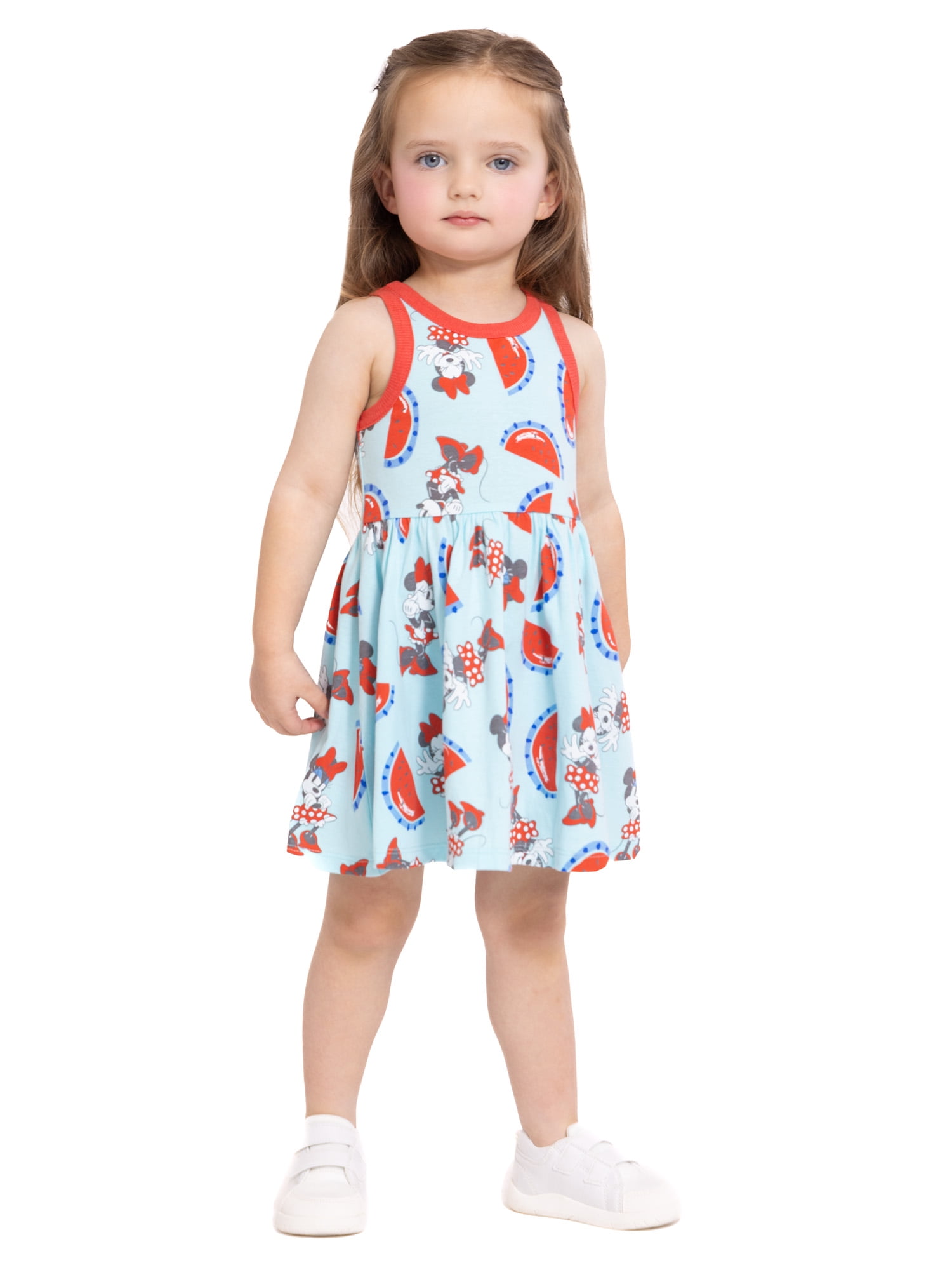 Minnie Mouse Toddler Girls Allover Print Graphic Tank Dress, Sizes 12M-5T