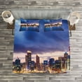 thumbnail image 3 of Ambesonne City Quilted Bedspread Set 3 Pcs, Auckland in New Zealand, King Size, Navy Blue Pale Yellow, 3 of 3