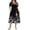 Black Flower Floral, variant on Women Plus Size Short Sleeve Dress Loose Summer Casual A-Line Flowy Midi Dresses with Pockets