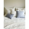 thumbnail image 4 of Chambray Blue Fringe Blue Linen Pillows 20" x 20" Down Alternative Insert Included, 4 of 12
