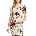 thumbnail image 2 of Frwgonr Maternity formal Dress Multicolor Maternity Short Sleeve Dress Mama Baby Shower Pregnancy Dress S-XL, 2 of 6