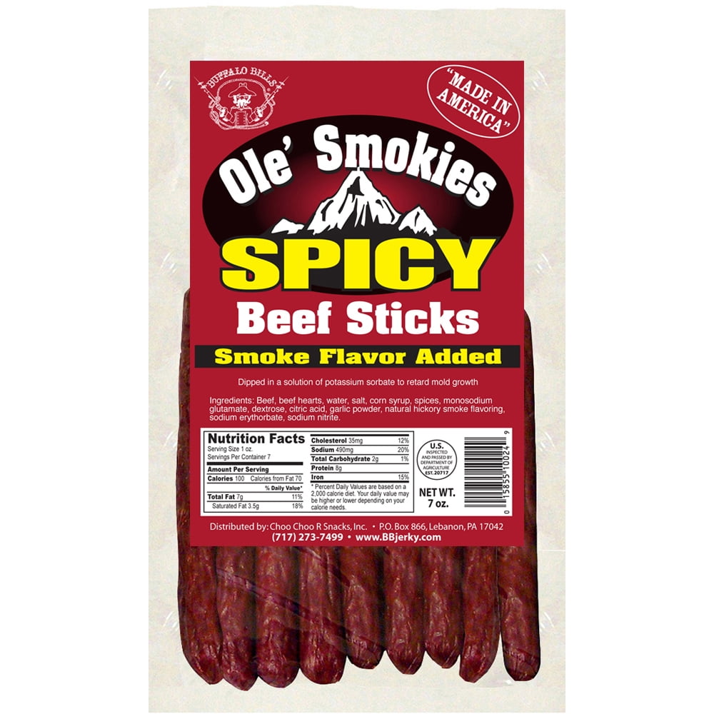 Buffalo Bills 7oz Spicy Ole Smokies (Beef Sticks) – Four 7oz Packs