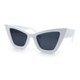 thumbnail image 6 of Womens Retro Large Gothic Cat Eye Thick Plastic Retro 80s Squared Sunglasses White - Black, 6 of 8