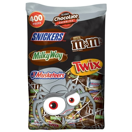 MARS Chocolate Favorites Halloween Candy Bars Variety Mix Bag (TWIX, MILKY WAY, SNICKERS, 3 MUSKETEERS, M&M'S Brands), 126.3 oz 400 Pieces