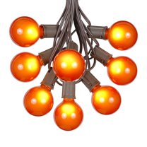 Novelty Lights 100 Feet Orange G50 Globe Outdoor Patio String Lights, Brown Wire