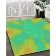thumbnail image 3 of Ahgly Company Machine Washable Indoor Rectangle Transitional Green Area Rugs, 6' x 9', 3 of 7