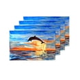 thumbnail image 4 of MKHERT Animal Dolphin with Ocean Sunset Painting Placemats Table Mats for Dining Room Kitchen Table Decoration 12x18 inch,Set of 4, 4 of 4