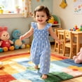 thumbnail image 2 of WAYUTE Girls Jumpsuit Ruffle Floral Printed Sleeveless Cute Toddler Baby Jumpsuits Loose Breathable Playsuit Casual Summer, 2 of 5