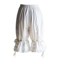 thumbnail image 4 of Only Moment Women's Casual Elastic Waist Lounge Shorts Blended Fabric Lace Balloon Shorts Summer Elastic Waist Casual Lightweight with Pockets Bike Shorts Wowomen White,S, 4 of 4