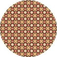 thumbnail image 1 of Ahgly Tapis Rond Lavable en Machine Intérieur Transitionnel Rouge Safran, 8 Pieds Rond, 1 of 7
